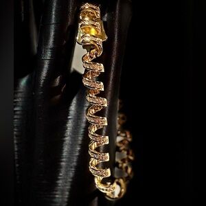 Diamond-Crusted Telephone Cord Bracelet